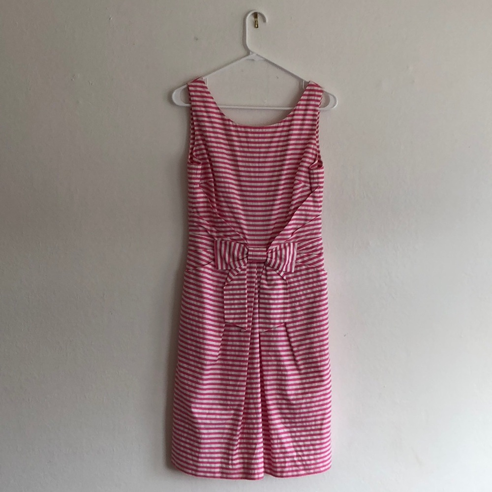 kate spade pink striped dress 4 with bow in front